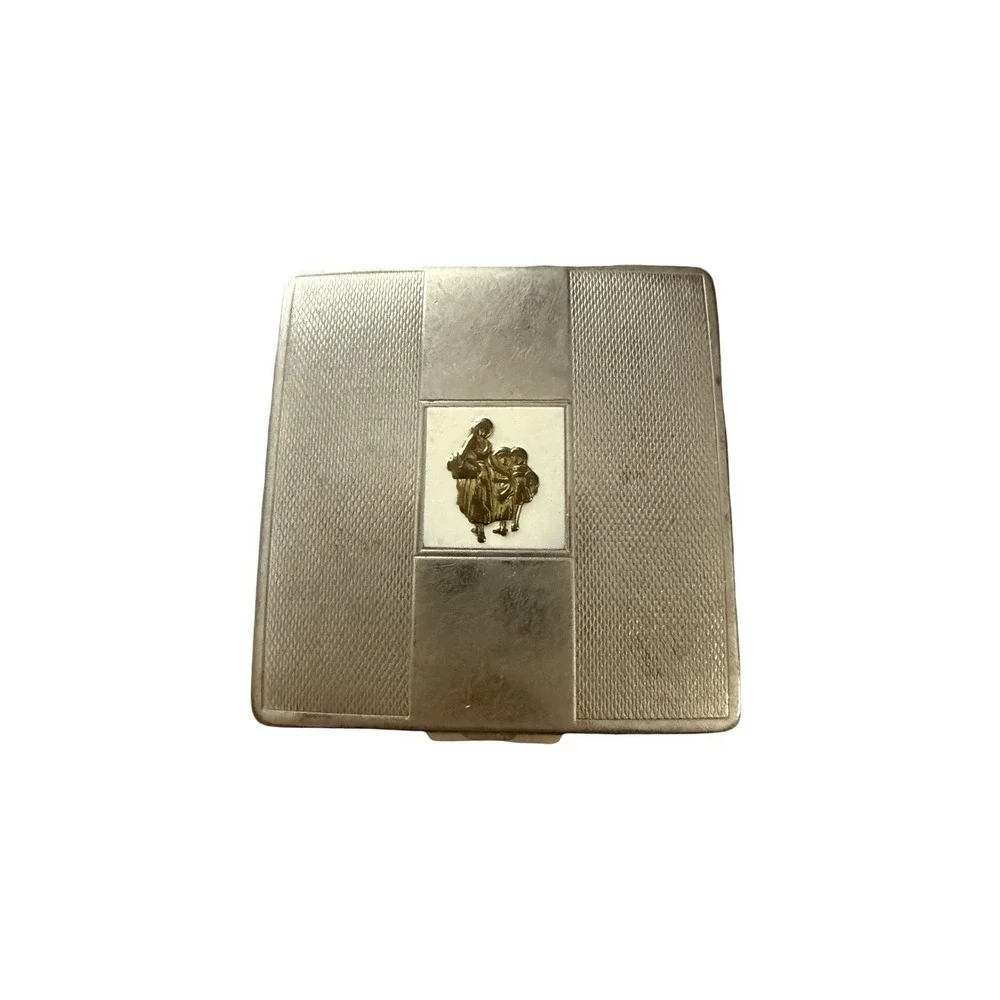 Antique/Vintage YARDLEY of LONDON Mirror Gold Compact/Silver Woman Powder MakeUp